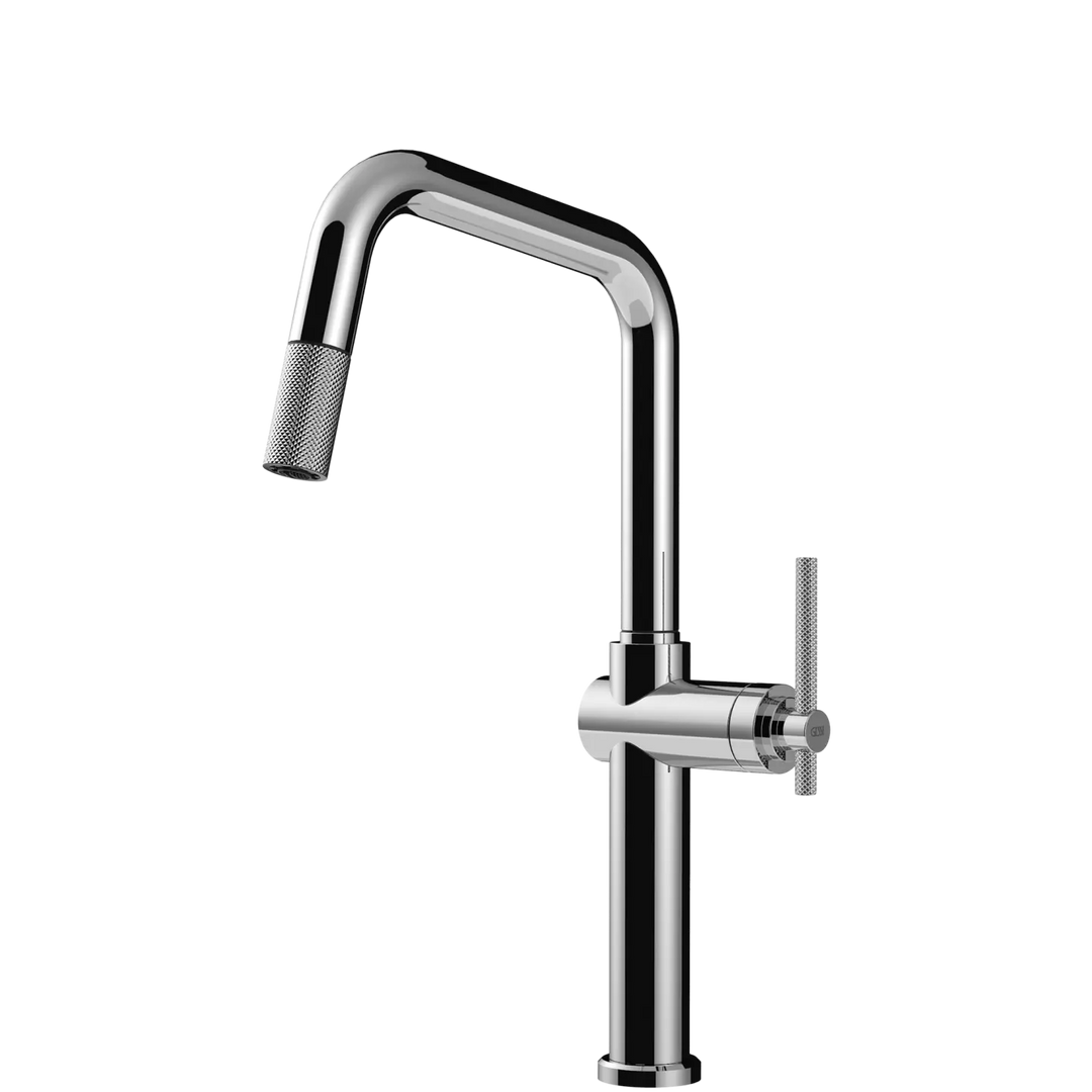 Gessi Habito Square Goose Neck Pull Out Mixer (On display) Gessi