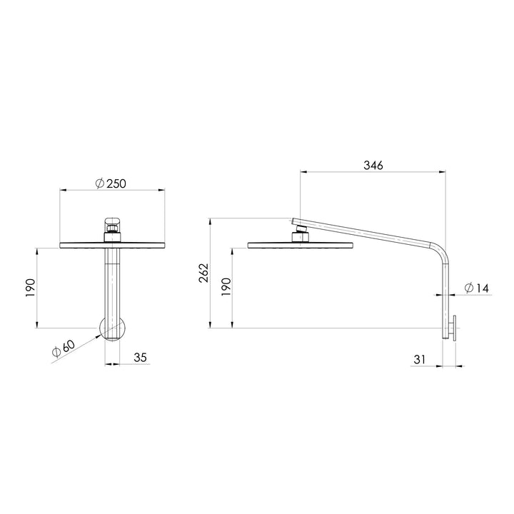 Oxley High-Rise Shower Arm and Rose Phoenix