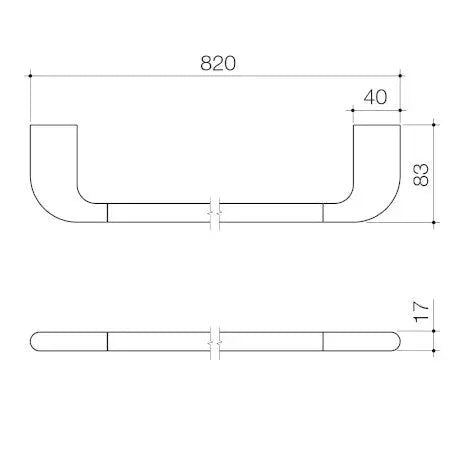 Contura II 620/820mm Single Towel Rail Caroma