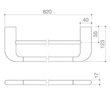 Contura II 620/820mm Double Towel Rail Caroma