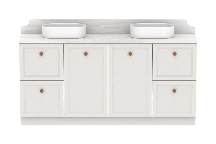 Mabel Ensuite (390mm depth) Door &amp; Drawer Vanity with stone top - wall hung or freestanding ADP