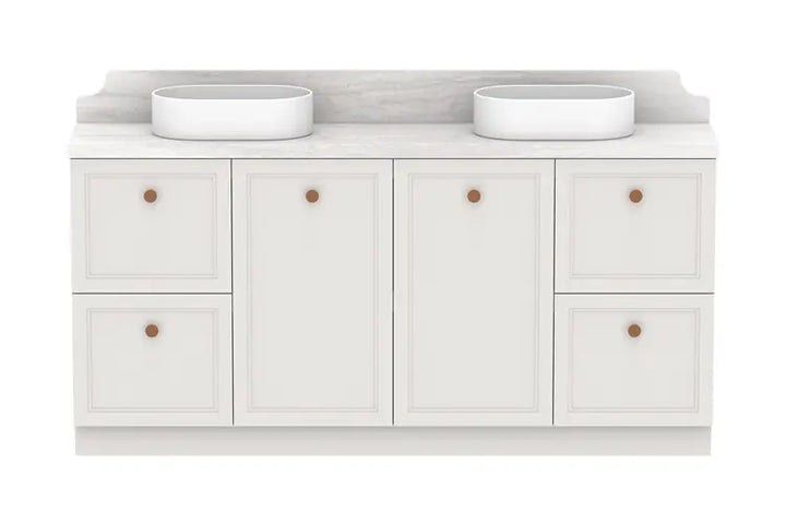 Mabel Ensuite (390mm depth) Door &amp; Drawer Vanity with stone top - wall hung or freestanding ADP
