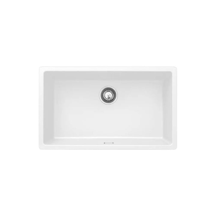 Kuro Granite 53L Single Bowl Kitchen Sink - Matte Black and White Fienza