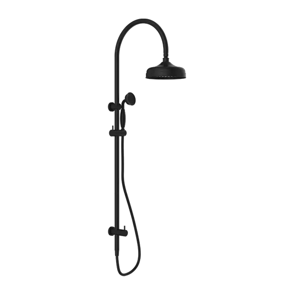York Twin Shower with Metal or Porcelain Hand Shower Nero tapware
