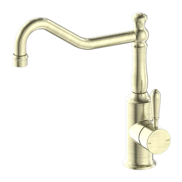 YORK SINK MIXER hook spout with Metal or Porcelain Handle Nero tapware