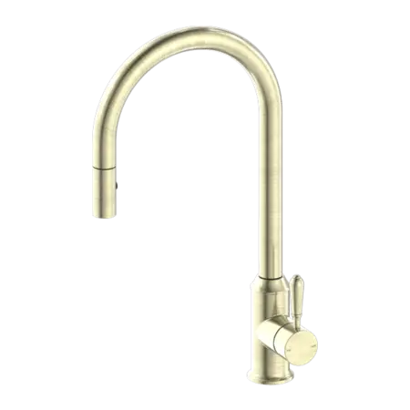 YORK PULL OUT SINK MIXER WITH VEGIE SPRAY FUNCTION with Metal or Porcelain Handle Nero tapware