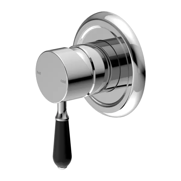 York Shower Mixer with Metal or Porcelain Handle Nero tapware