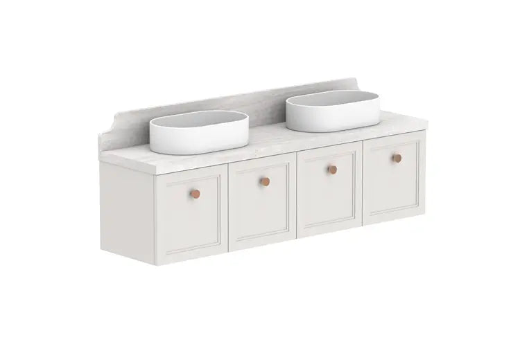 Mabel Ensuite (390mm depth) Door &amp; Drawer Vanity with stone top - wall hung or freestanding ADP