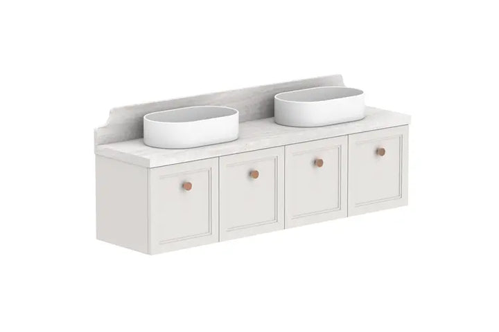 Mabel Ensuite (390mm depth) Door &amp; Drawer Vanity with stone top - wall hung or freestanding ADP