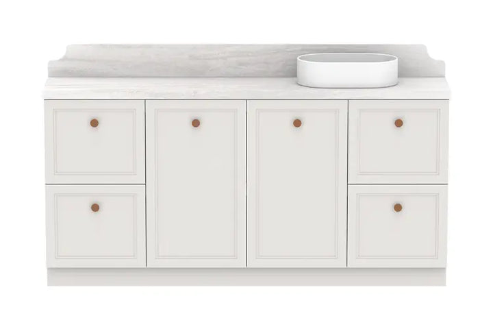 Mabel Ensuite (390mm depth) Door &amp; Drawer Vanity with stone top - wall hung or freestanding ADP
