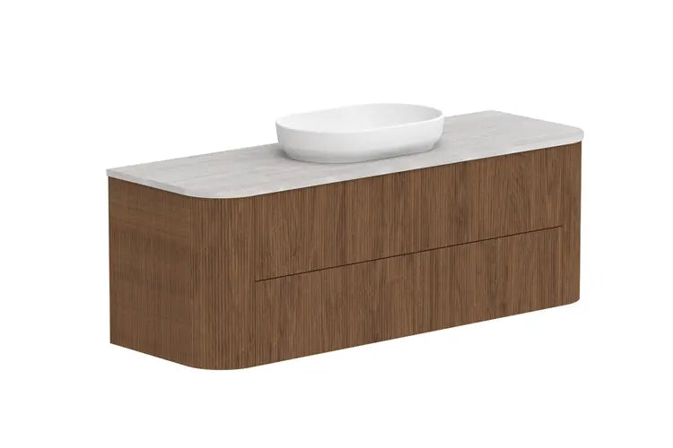 Thirroul Twin All-Drawer wall hung Vanity with stone top ADP