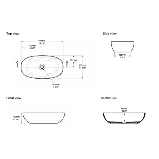 Barcelona 48 QUARRYCAST™ Countertop Basin Victoria + Albert