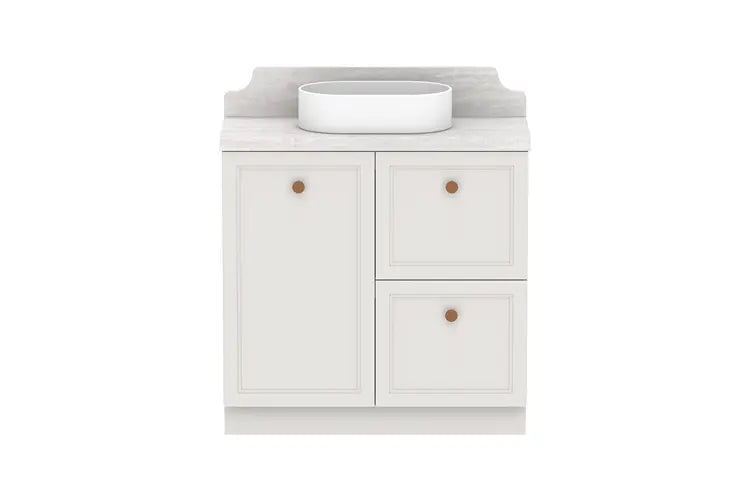 Mabel Ensuite (390mm depth) Door &amp; Drawer Vanity with stone top - wall hung or freestanding ADP