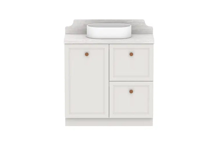Mabel Ensuite (390mm depth) Door &amp; Drawer Vanity with stone top - wall hung or freestanding ADP
