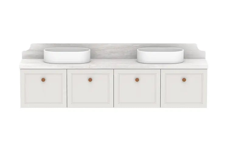 Mabel Ensuite (390mm depth) Door &amp; Drawer Vanity with stone top - wall hung or freestanding ADP