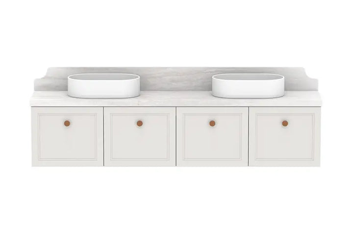 Mabel Ensuite (390mm depth) Door &amp; Drawer Vanity with stone top - wall hung or freestanding ADP