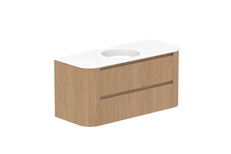 Thea Curved Vanity with matte ceramic top ADP