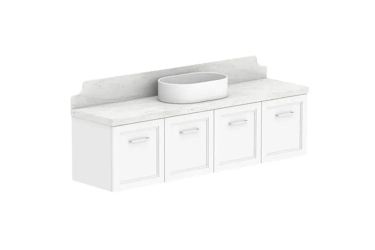 Mabel Ensuite (390mm depth) Door &amp; Drawer Vanity with stone top - wall hung or freestanding ADP