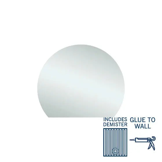 D-Shaped Polished Mirror - Demister Optional Thermogroup