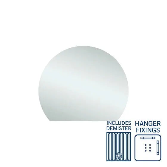 D-Shaped Polished Mirror - Demister Optional Thermogroup