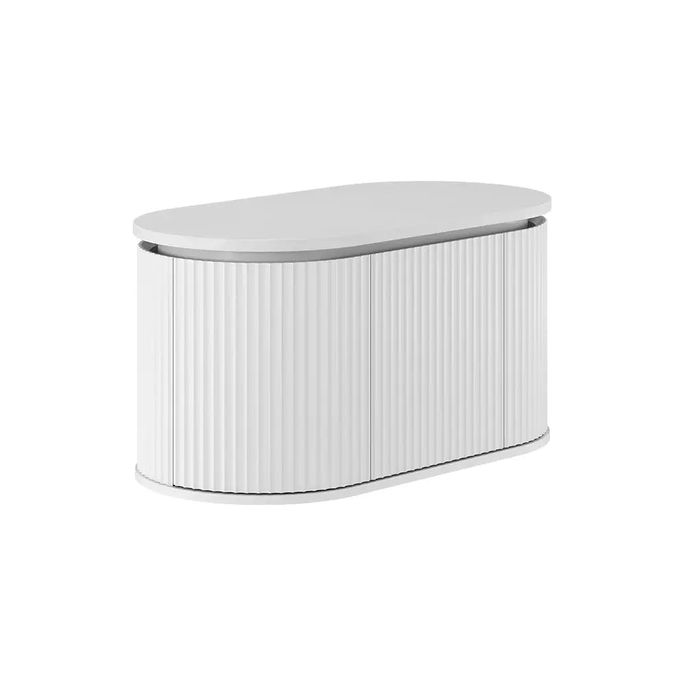 Empire Pill Satin White Wall Hung Vanity Fienza