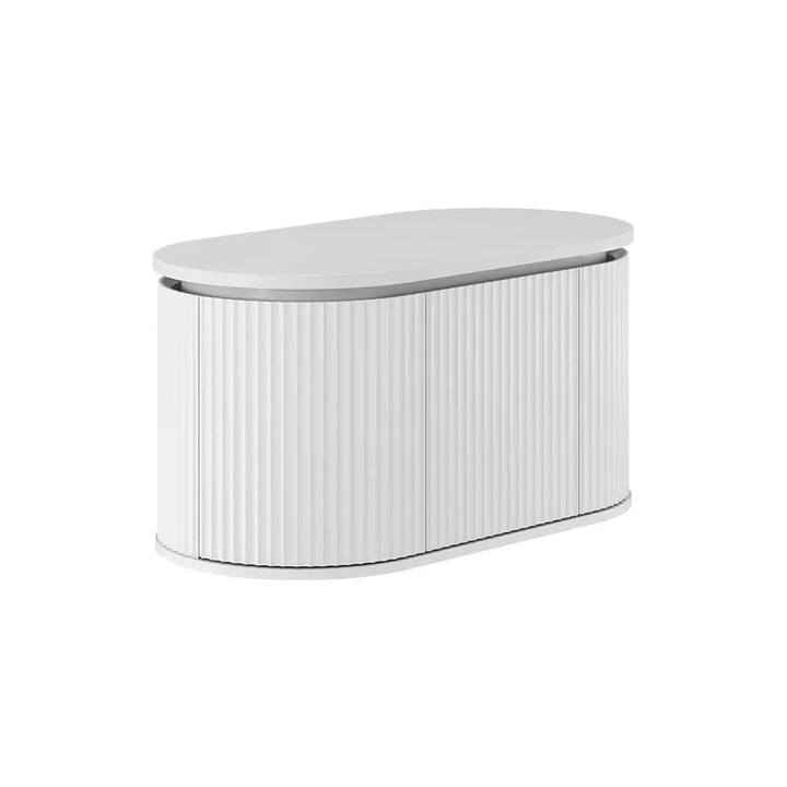Empire Pill Satin White Wall Hung Vanity Fienza