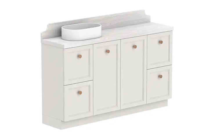 Mabel Ensuite (390mm depth) Door &amp; Drawer Vanity with stone top - wall hung or freestanding ADP