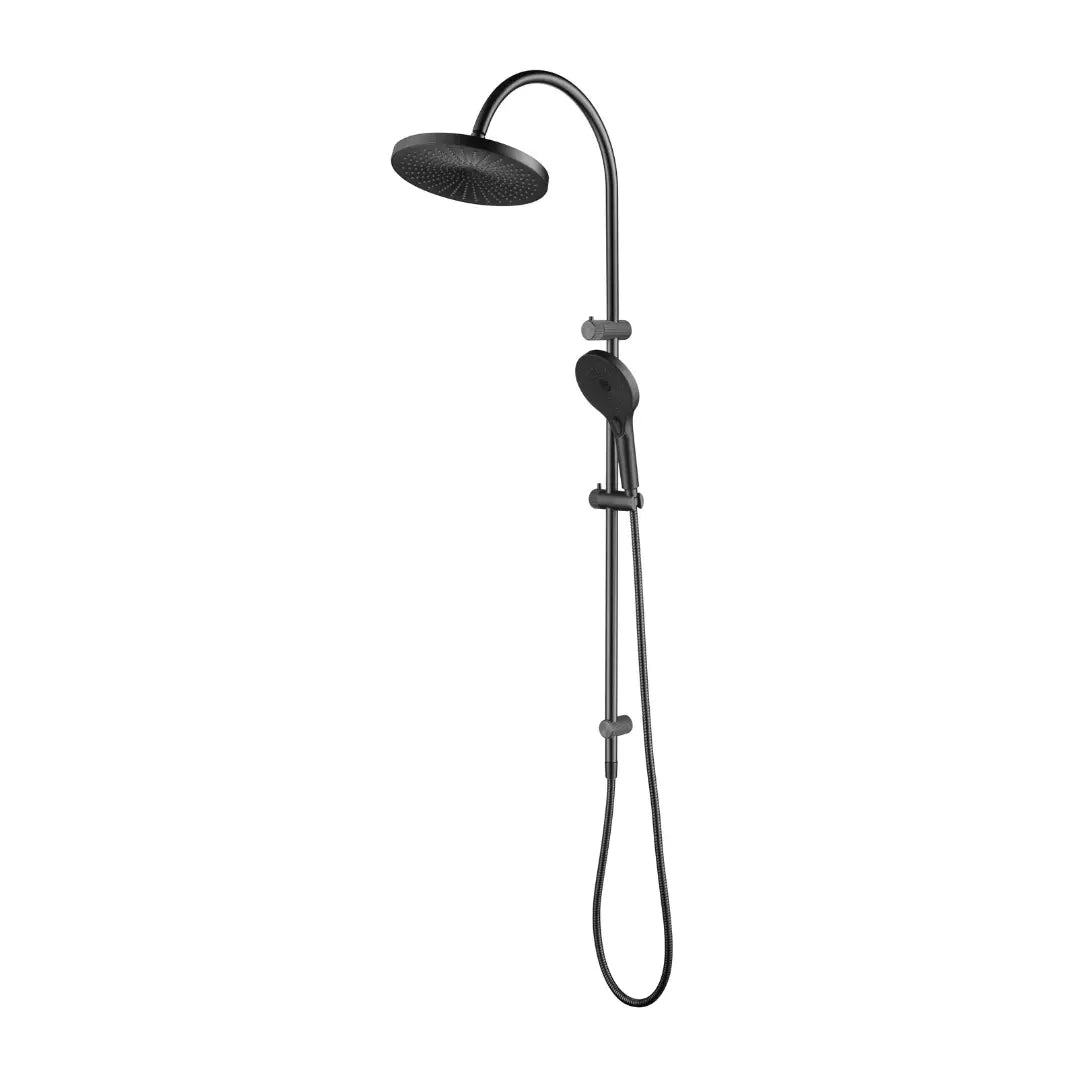 Mica Fluted Gooseneck Dual Shower Rail Bella Vista