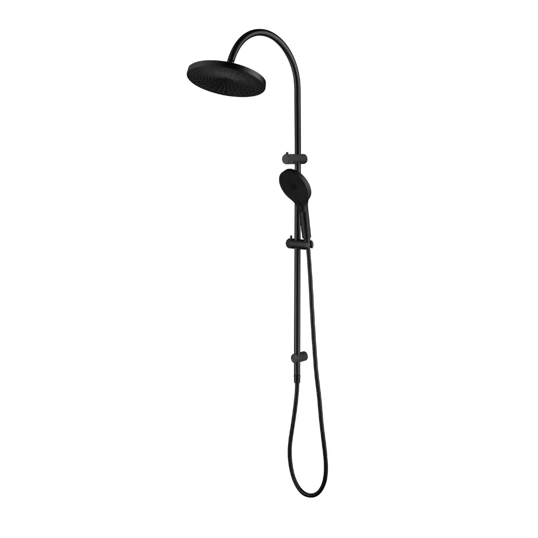 Mica Fluted Gooseneck Dual Shower Rail Bella Vista