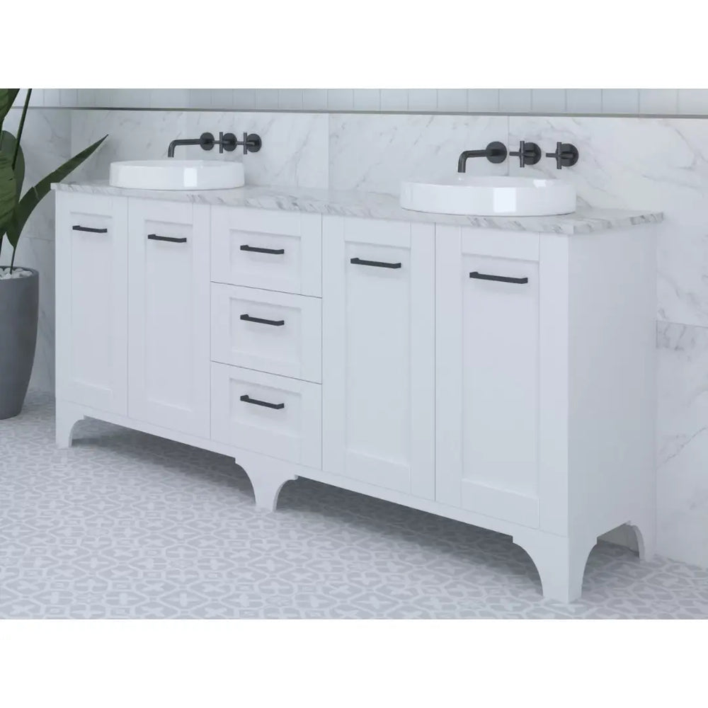 Windsor Freestanding Vanity with SilkSurface Top and above or under counter basin Timberline