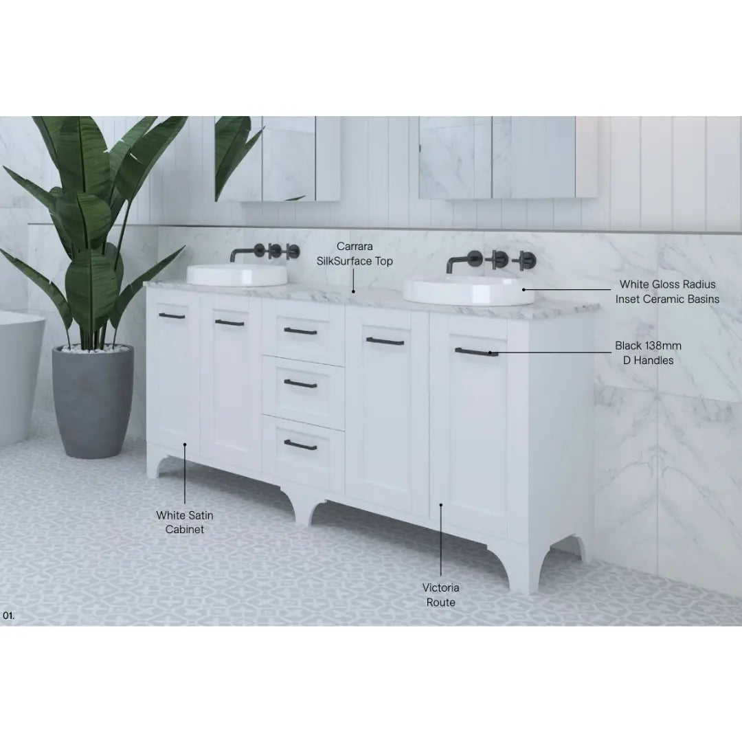Windsor Freestanding Vanity with SilkSurface Top and above or under counter basin Timberline