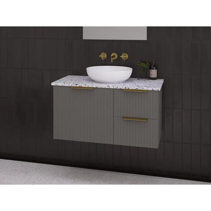 Victoria Wall Hung or Freestanding Vanity with SilkSurface Top and above or under counter basin Timberline