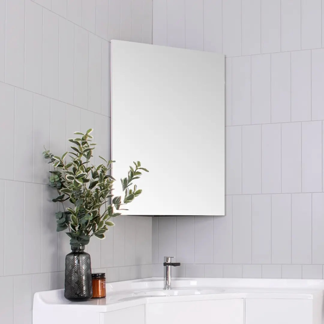 Glacier Corner Mirrored Shaving Cabinet - Various finishes ADP