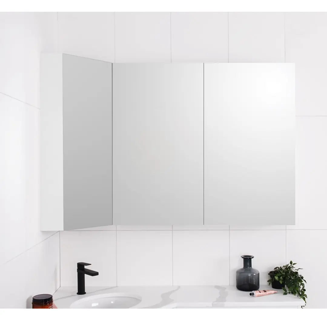 Glacier Offset Corner Mirrored Shaving Cabinet - Various finishes ADP