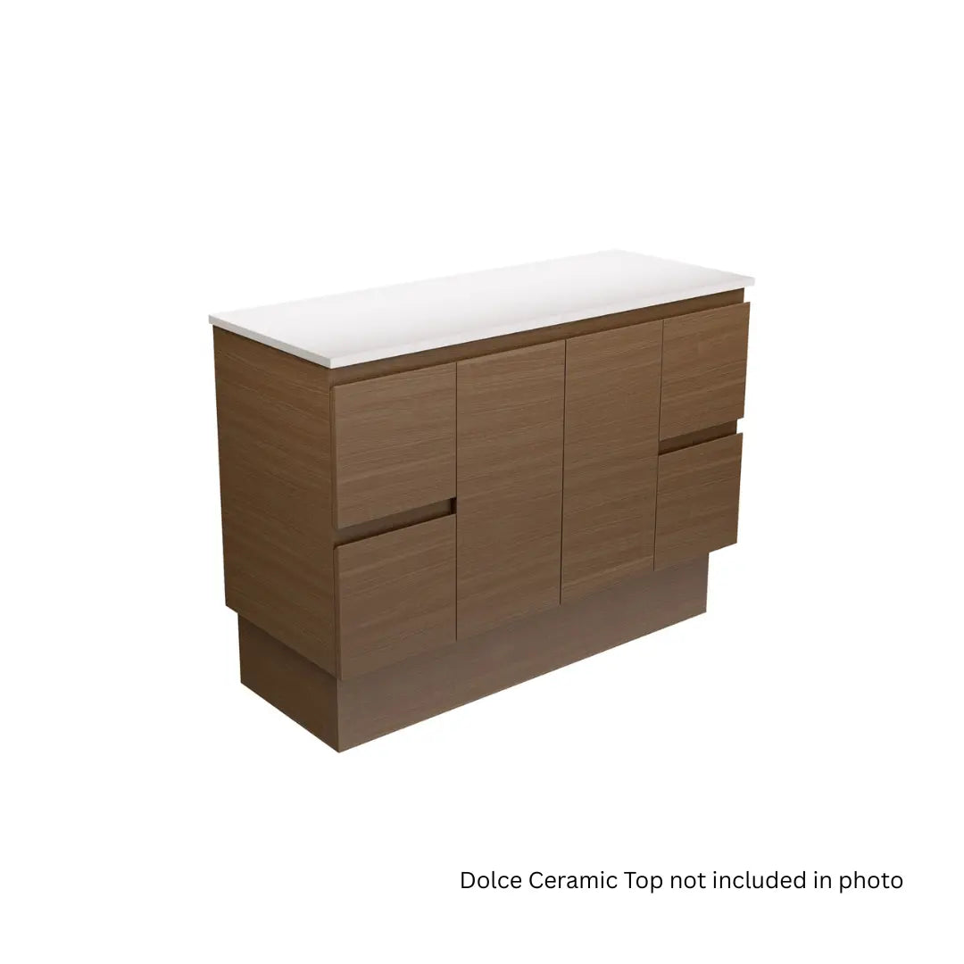Dolce Edge Walnut Vanity - Wall Hung or Freestanding Fienza