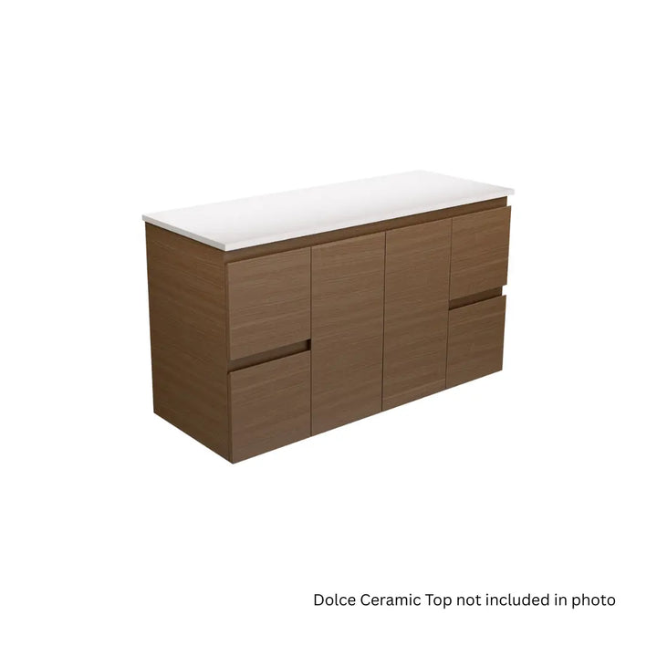 Dolce Edge Walnut Vanity - Wall Hung or Freestanding Fienza