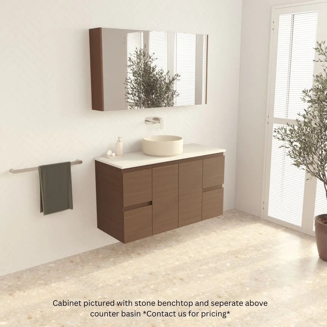 Dolce Edge Walnut Vanity - Wall Hung or Freestanding Fienza