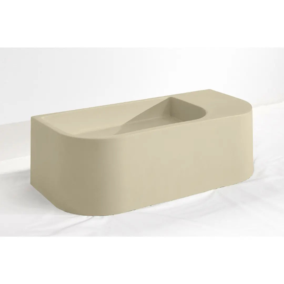 Flyta Concrete Wall Hung Basin - Left or Right Hand Basin Concrete Republic