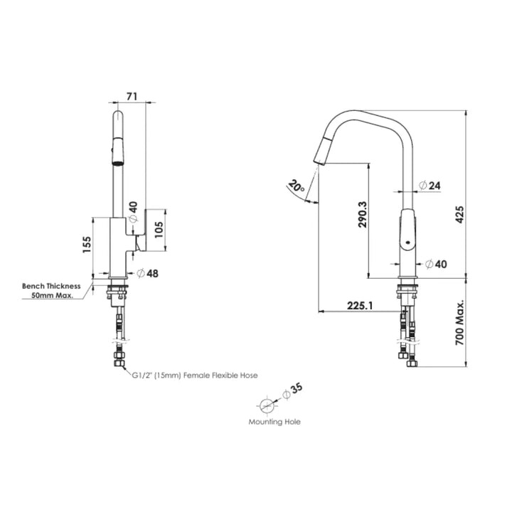Novi Pull-Down Sink Mixer Greens