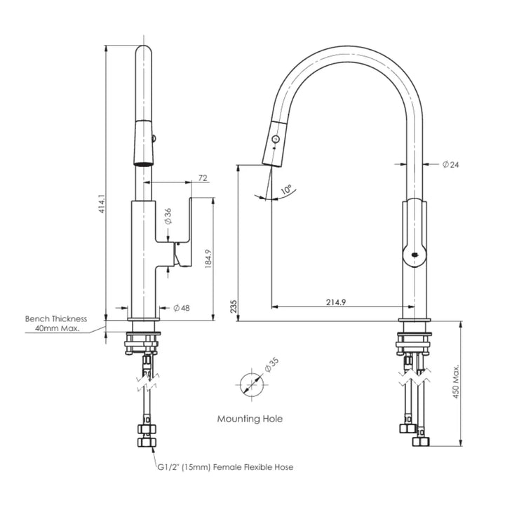 Astro II Pull-Down Sink Mixer Greens