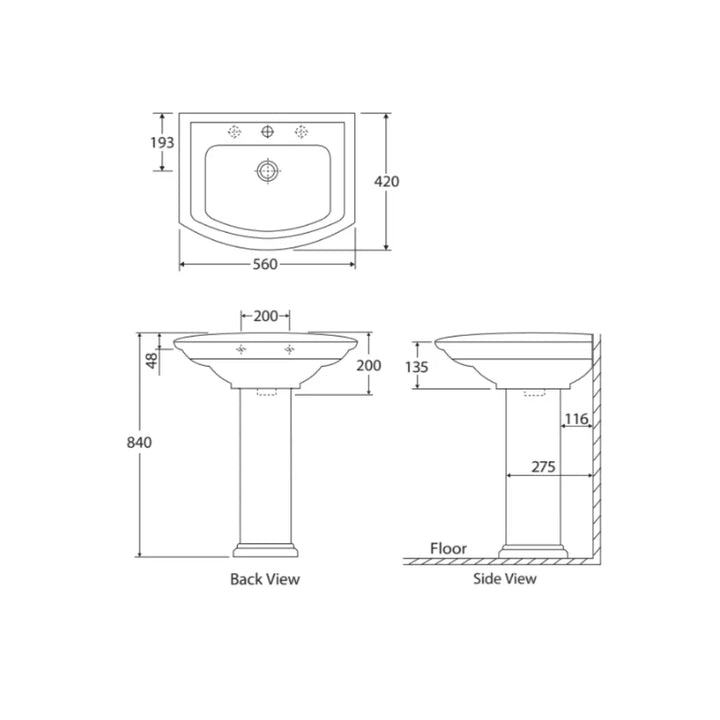 RAK Washington Pedestal Basin Fienza