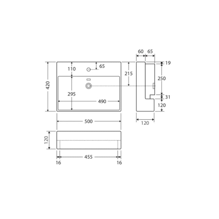 Petra Semi-Recessed Basin Fienza