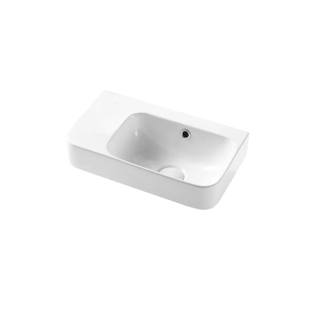 Limni 260 ceramic wall hung basin - White Gloss Seima