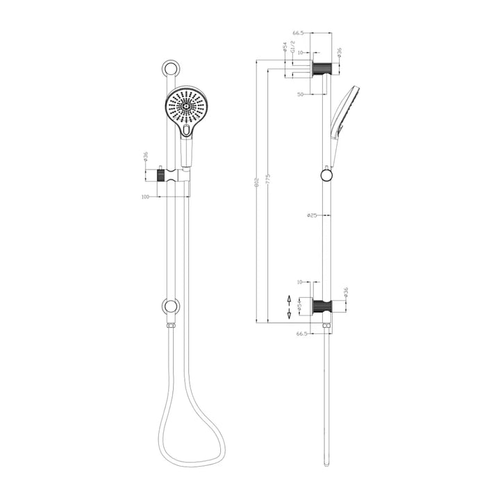 Mica Fluted Shower Rail Bella Vista