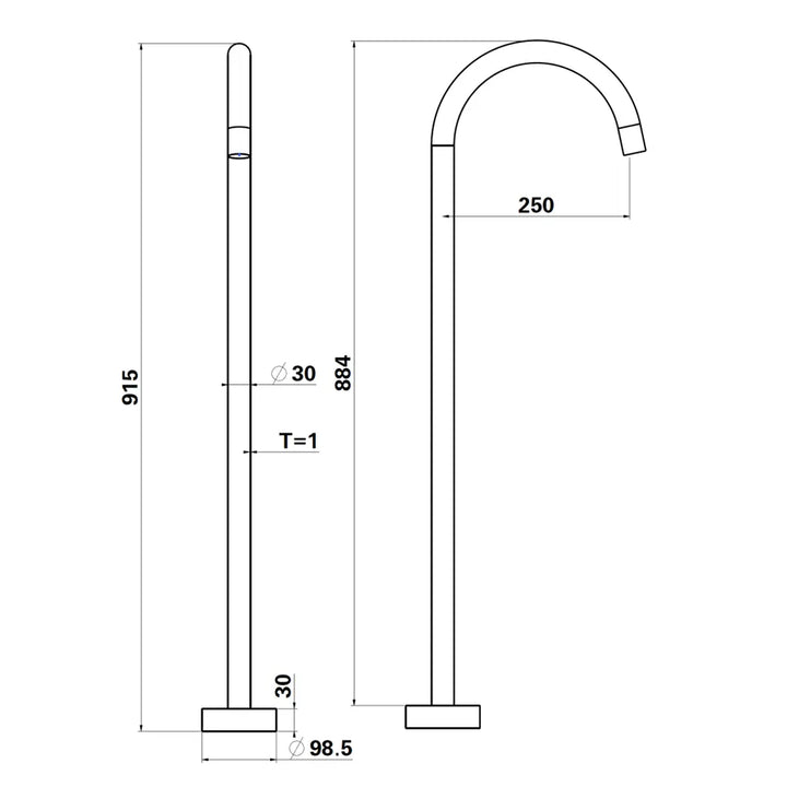 Mica Freestanding Bath Spout Bella Vista