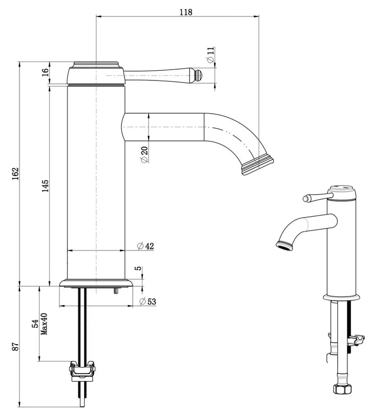 Mica Heritage Basin Mixer Bella Vista