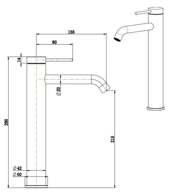 Mica Tall Basin Mixer Bella Vista
