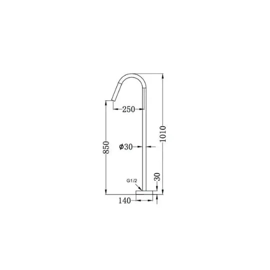 Mecca Freestanding Bath Spout Nero tapware