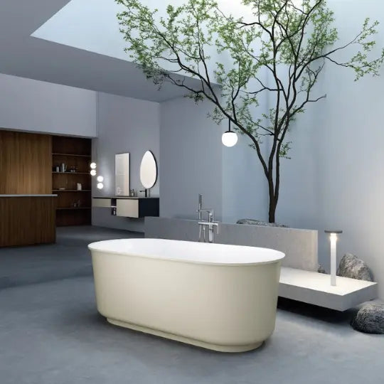 BERG Soft Sand finish Freestanding Bath 1500 or 1700mm - solid surface &amp; acrylic Belbagno