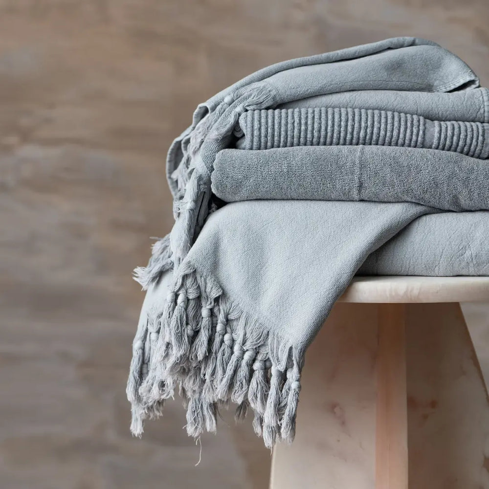 Vintage Wash Hand Towel | Pale Grey Saardé